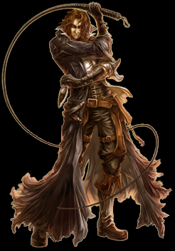 castlevania: the arcade, castlevania (series), lowres, official art, 1boy, belt, brown hair, coat, male focus, solo, whip