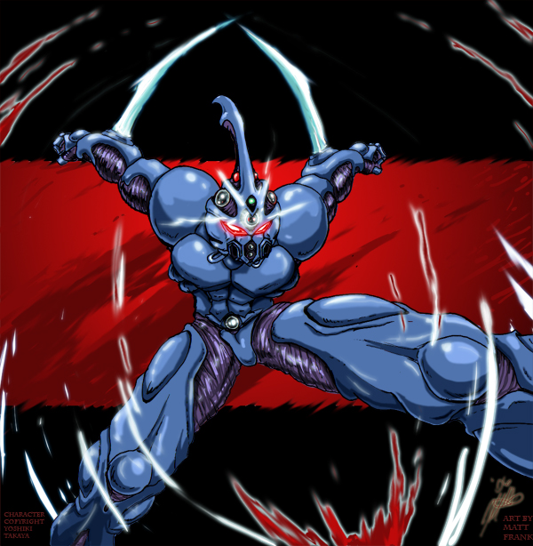 kyoushoku soukou guyver, tagme, 00s, 1boy, blood, glowing, glowing eyes, guyver 1, living armor, male focus, solo