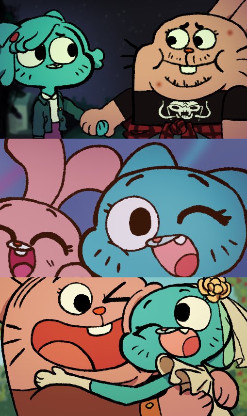 anais watterson, nicole watterson, richard watterson, cartoon network, non-web source, 1girl, 2girls, can't be this cute, cat, dress, family, husband and wife, jacket, mother and daughter, multiple girls, picture frame, pimple, rabbit, wedding, wedding dress