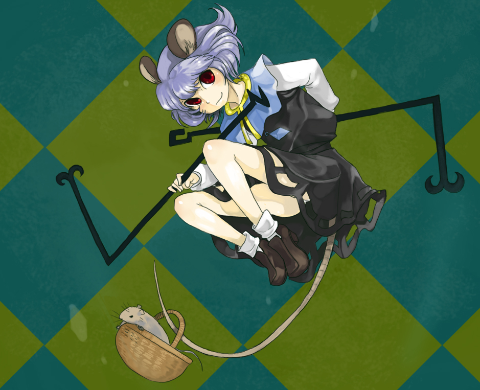 nazrin, touhou, bad id, bad pixiv id, 1girl, animal ears, ass, basket, female focus, legs, mouse (animal), mouse ears, mouse tail, panties, solo, tail, underwear