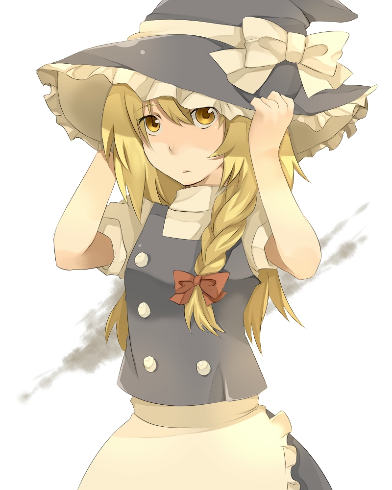 jingiruu, kirisame marisa, touhou, bad id, bad pixiv id, 1girl, blonde hair, braid, female focus, hat, solo, witch, witch hat, yellow eyes