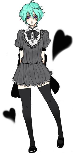 relative of mitochondria, hilling care, gundam, gundam 00, bad id, bad pixiv id, 00s, aqua hair, dress, gothic lolita, innovators (gundam 00), lolita fashion, purple eyes, solo, thighhighs