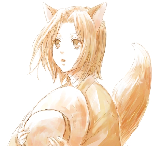 len (pixiv), kogitsune, kogizune, natsume yuujinchou, 00s, animal ears, fox, fox ears, fox tail, male focus, solo, tail