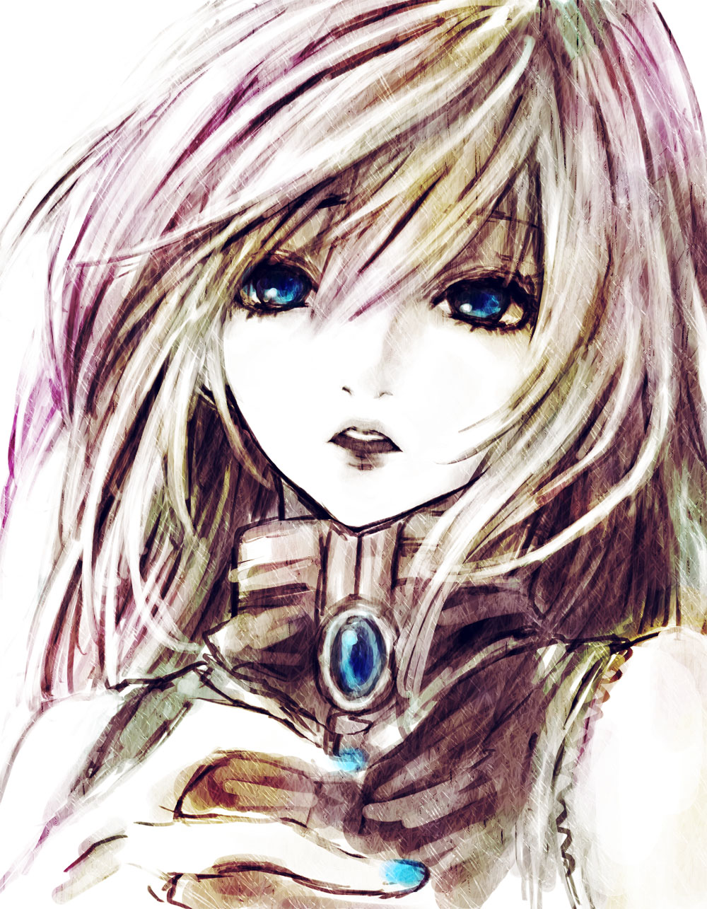 akatsuki byakuya, megurine luka, vocaloid, bad id, bad pixiv id, highres, blue eyes, open mouth, solo