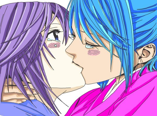 kurono kurumu, shirayuki mizore, rosario+vampire, 00s, 2girls, kiss, multiple girls, tears, yuri