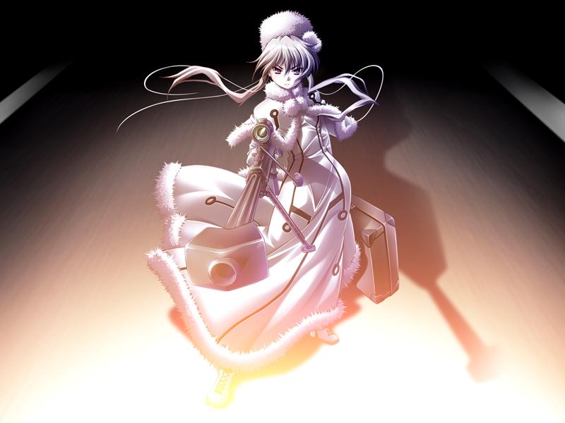 illuda toryariya, zwei worter, silver hair, gun, red eyes, weapon
