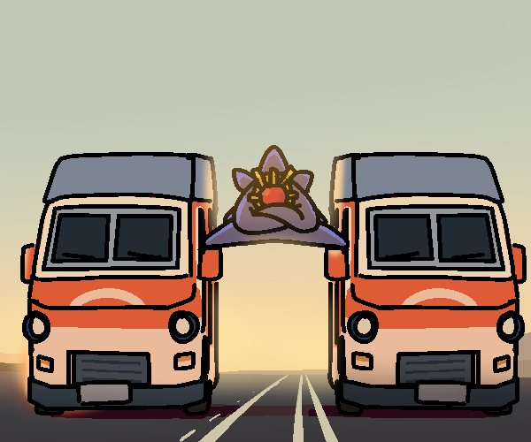 jazz jack, jean-claude van damme, mega starmie, starmie, nintendo, pokemon, volvo, commentary, crossed arms, gen 1 pokemon, motor vehicle, no humans, outdoors, pokemon (creature), road, shadow, split, the epic split, truck