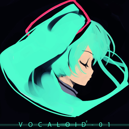 refeia, hatsune miku, vocaloid, closed eyes, green hair, icon (computing), solo