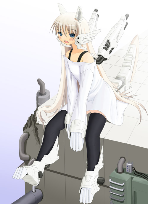 konig wolf, zoids, blonde hair, blue eyes, long hair, mecha musume