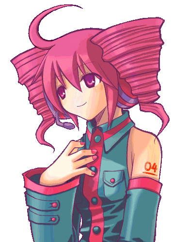 sakakura (sariri), kasane teto, kasane teto (utau), utau, vocaloid, animated, animated gif, lowres, 1girl, ahoge, curly hair, drill hair, female focus, headphones, laughing, pink hair, red eyes, solo, transparent background, twin drills, twintails