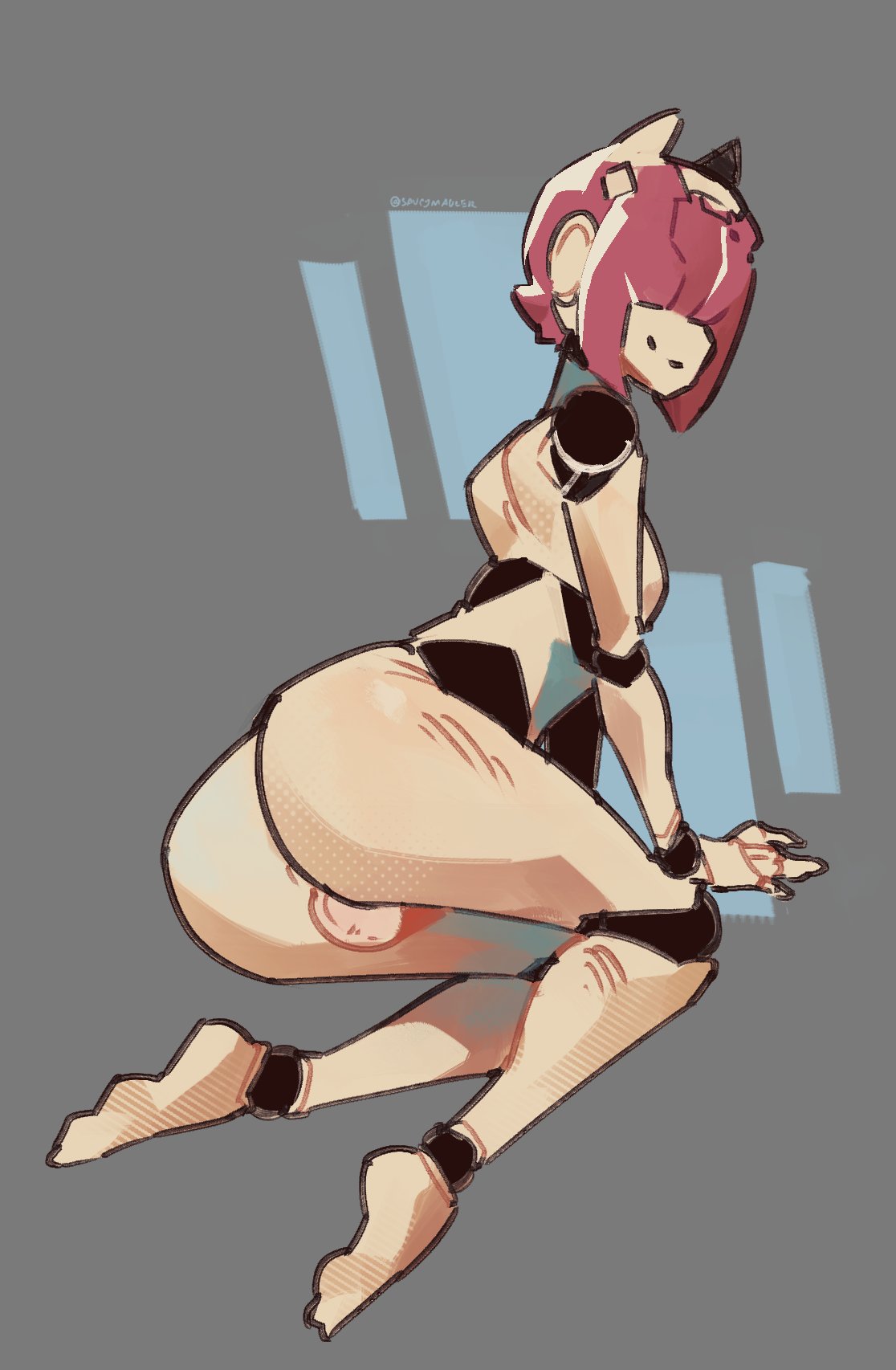 spikedmauler, shamrock (polynian), robot neoanthropinae polynian, 1boy, android, penis, robot, trap