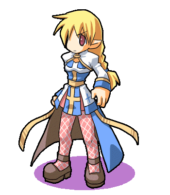 sakakura (sariri), arch bishop (ragnarok online), ragnarok online, animated, animated gif, lowres, blonde hair, braid, chibi, fishnet thighhighs, fishnets, pantyhose, red eyes, ribbon, solo, thighhighs, transparent background