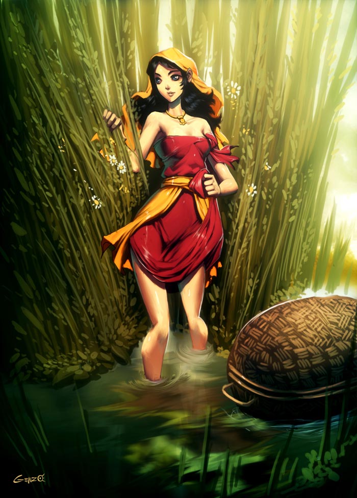 genzoman, tagme, brown hair, long hair