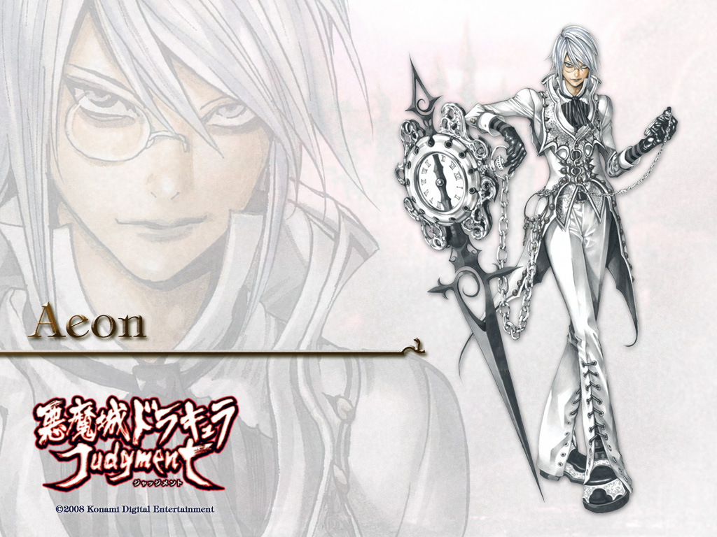 obata takeshi, aeon, castlevania (series), castlevania judgment, time, official art, glasses, pocket watch, watch