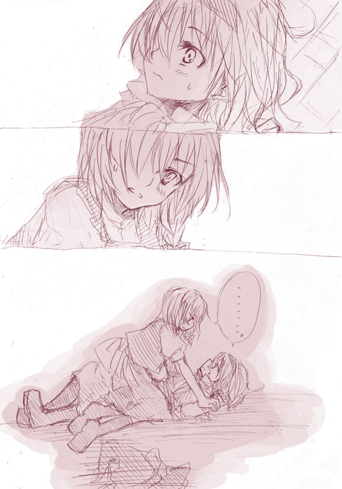 tadano kagekichi, alice margatroid, kirisame marisa, touhou, 2girls, comic, female focus, monochrome, multiple girls, silent comic, yuri
