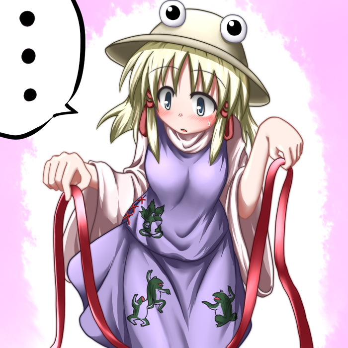 baerun, moriya suwako, touhou, 1girl, blonde hair, female focus, hat, ribbon, skirt, solo