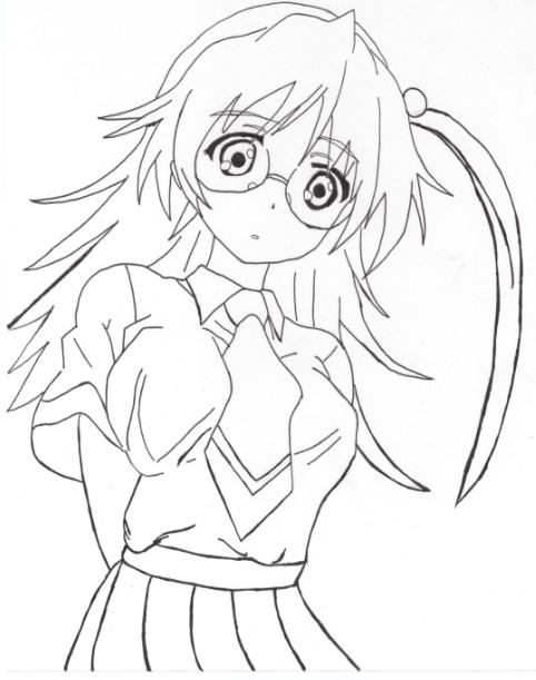 hero0228, kazakiri hyouka, toaru majutsu no index, 00s, 1girl, female focus, glasses, greyscale, monochrome, skirt, solo