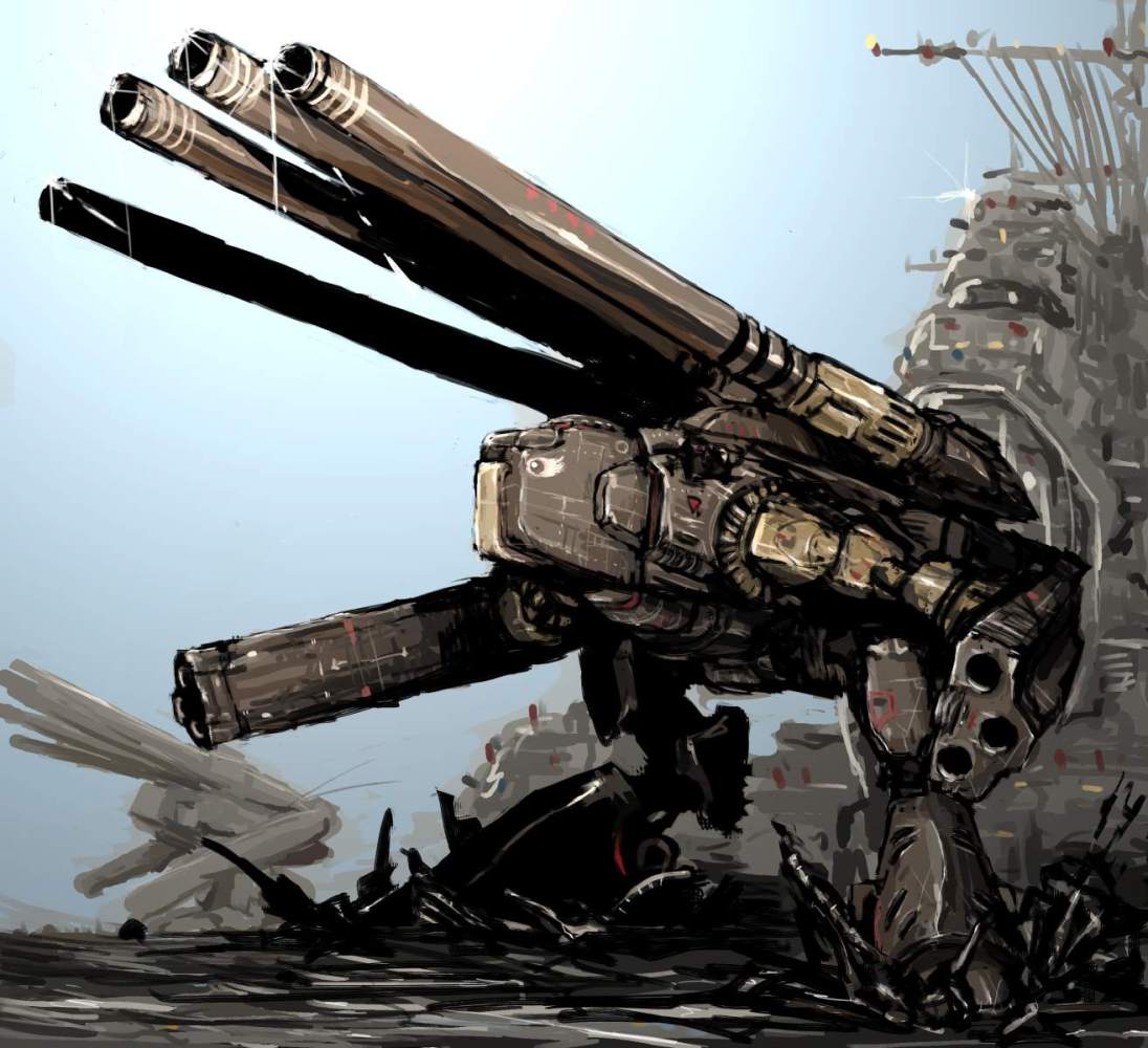 moto murabito, monster destroid, sdf-1, choujikuu yousai macross, macross, macross: do you remember love?, 1980s (style), traditional media, artillery, cannon, destroid, mecha, non-humanoid robot, oldschool, retro artstyle, robot, science fiction, ship, spacecraft, walker (robot), watercraft
