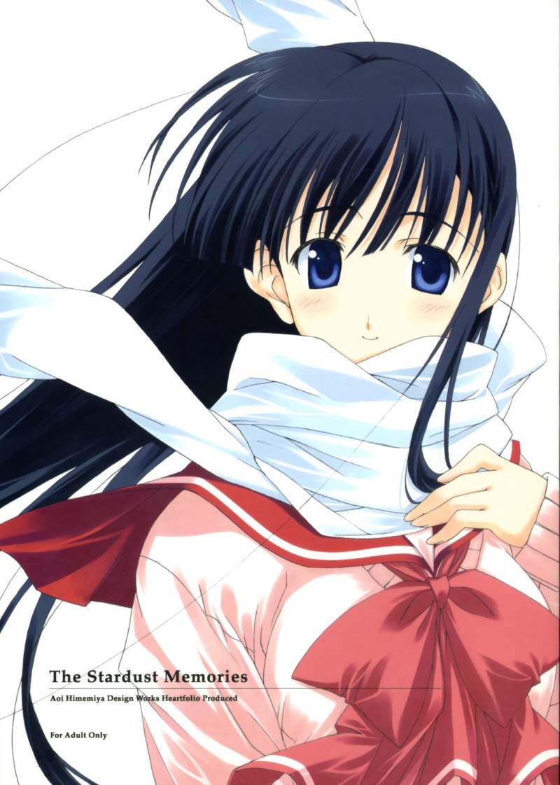 kusakabe yuuki (to heart 2), to heart (series), to heart 2, 00s, black hair, blue eyes, long hair, scarf, school uniform, smile, solo