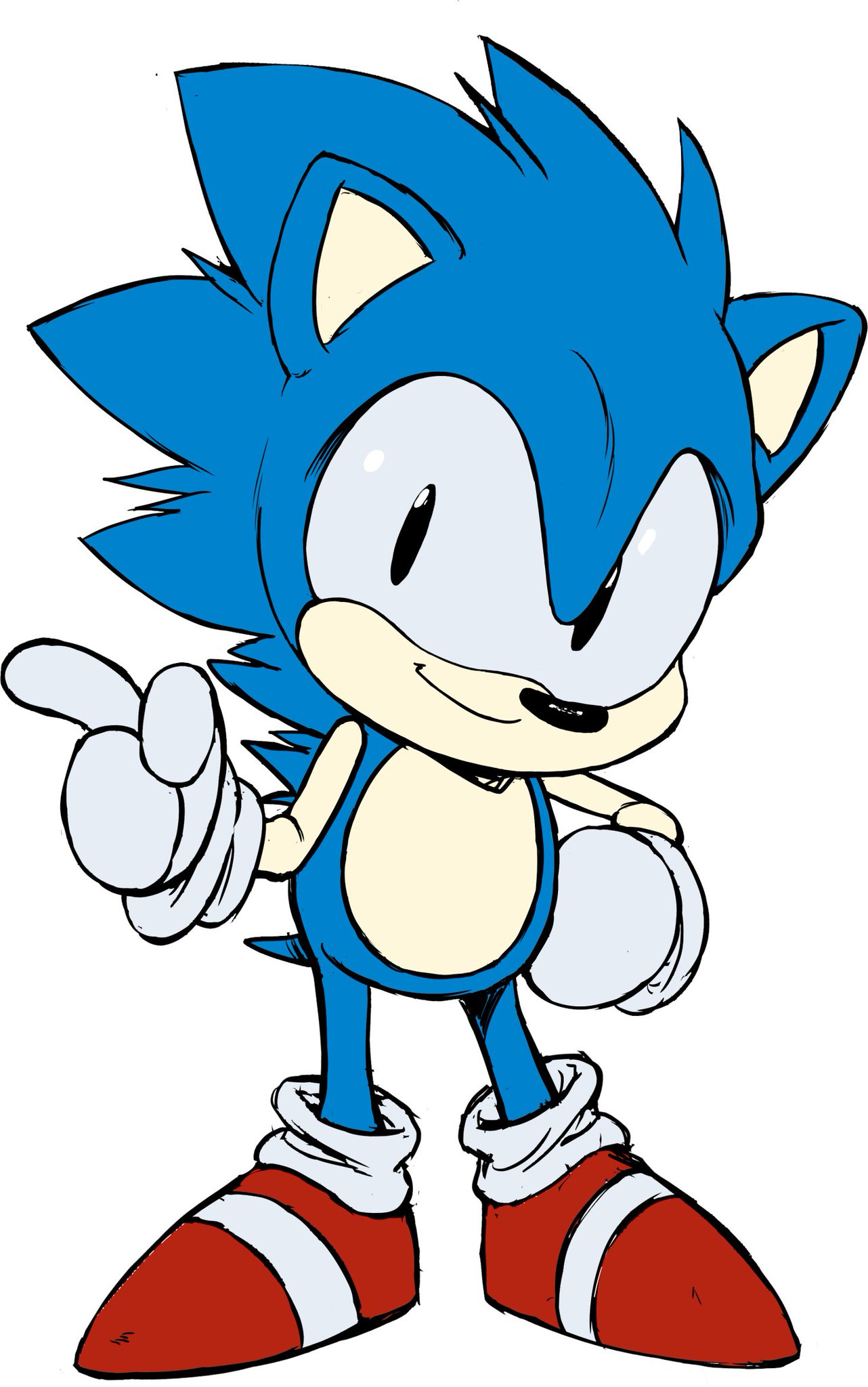 teevo, sonic the hedgehog, sonic (series), highres, gloves, hedgehog, hedgehog boy, pointing, simple background