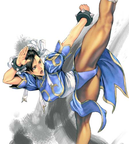 homare (fool's art), chun-li, capcom, street fighter, 1girl, black hair, bracelet, bun cover, china dress, chinese clothes, double bun, dress, female focus, hair bun, jewelry, pantyhose, pelvic curtain, solo, spiked bracelet, spikes