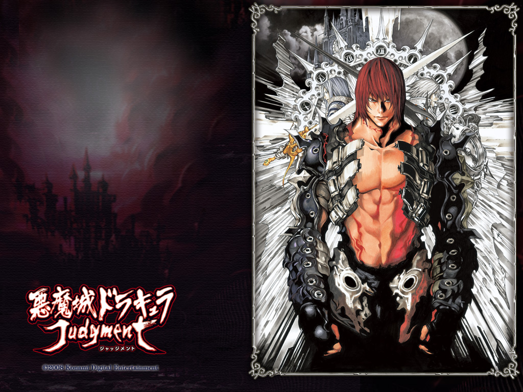obata takeshi, aeon, alucard (castlevania), simon belmont, castlevania (series), castlevania judgment, official art, official wallpaper, dhampir, half-human, undead, vampire