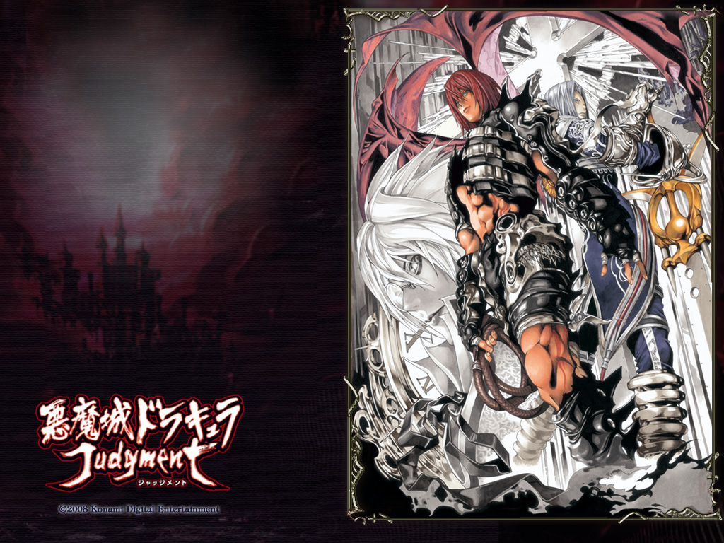 obata takeshi, aeon, alucard (castlevania), simon belmont, castlevania (series), castlevania judgment, official art, official wallpaper, dhampir, half-human, undead, vampire