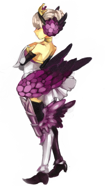 vanille, griselda, griselda (odin sphere), odin sphere, bad id, bad pixiv id, 1girl, armor, armored dress, boots, choker, crown, dress, elbow gloves, gloves, thigh boots, thighhighs, white hair, wings