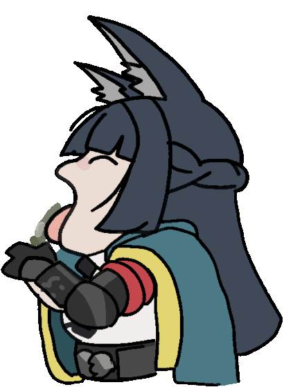 moddeang, hoshimi miyabi, zenless zone zero, animated, animated gif, commentary, english commentary, looping animation, 1girl, animal ear fluff, animal ears, black gloves, black hair, black necktie, blunt bangs, chibi, closed eyes, cropped torso, fox ears, fox girl, from side, gloves, green jacket, hand up, jacket, kiss, licking, long hair, meme, necktie, open clothes, open jacket, saliva, shirt, solo, template, tongue, transparent background, white shirt, yoshi and toad kissing (meme)