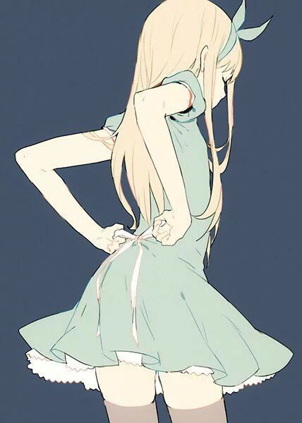 artist request, tagme, 1girl, blonde hair, closed eyes, dressing, skirt