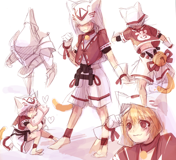 inaho178, nekomata-chan, venom (guilty gear), arc system works, guilty gear, guilty gear 2, bad id, bad pixiv id, :3, collar, fish, tail