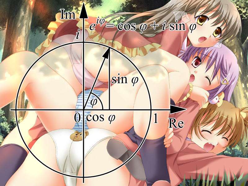 3girls, ass, brown hair, grey hair, math, multiple girls, panties, purple hair, school uniform, science, underwear