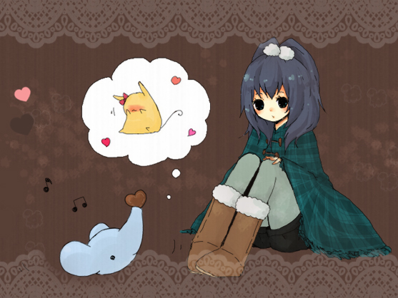 1st-mn, plaid, 1girl, boots, chocolate, elephant, female focus, heart, pantyhose, pantyhose under shorts, shorts, solo