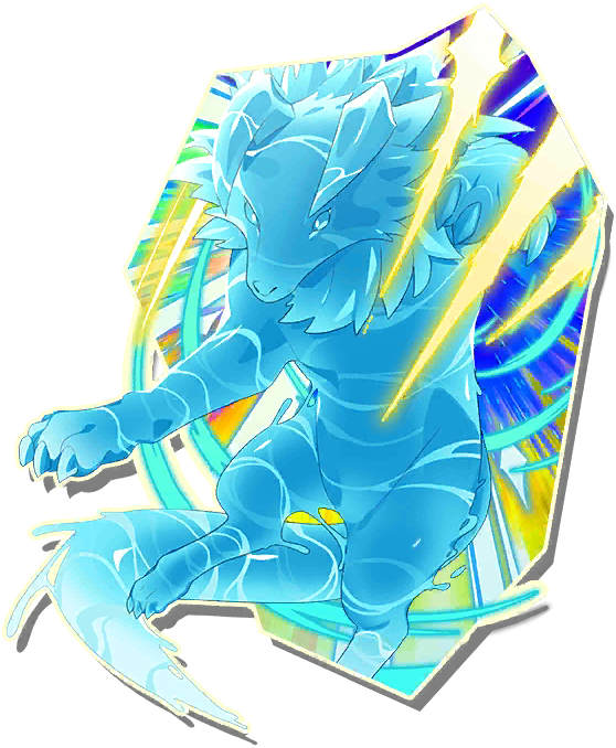 tiger (monster farm), monster farm, monster farm online, official art, horns, jelly hound (monster farm), liquid body, monster, wolf