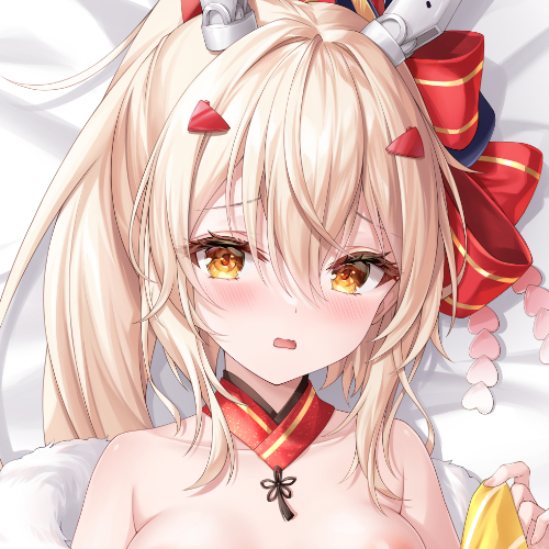 zi yue liuli, ayanami (azur lane), azur lane, lowres, crop top, crown, headgear, high ponytail, mini crown, orange eyes, ponytail, thighhighs, white thighhighs