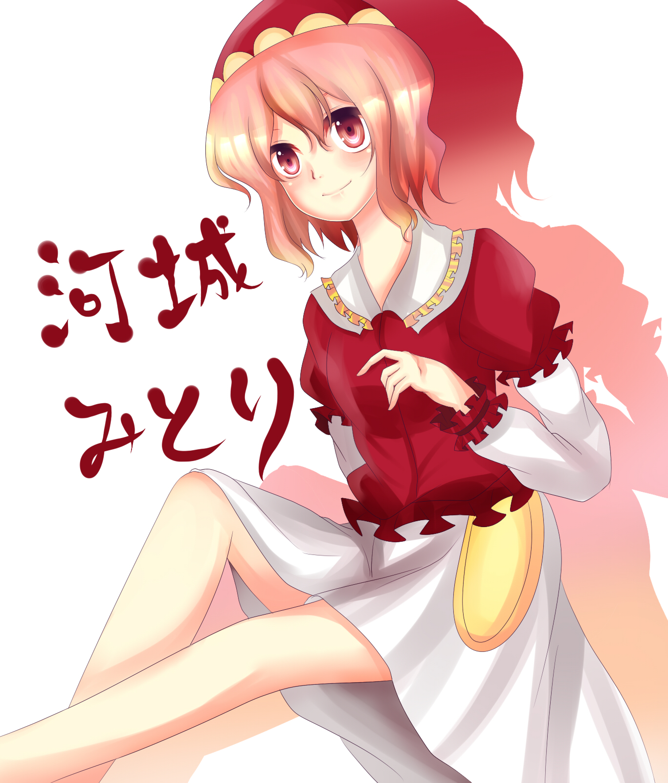uranaishi (miraura), kawashiro mitori, original, touhou, bad id, bad pixiv id, highres, 1girl, character name, female focus, layered sleeves, solo