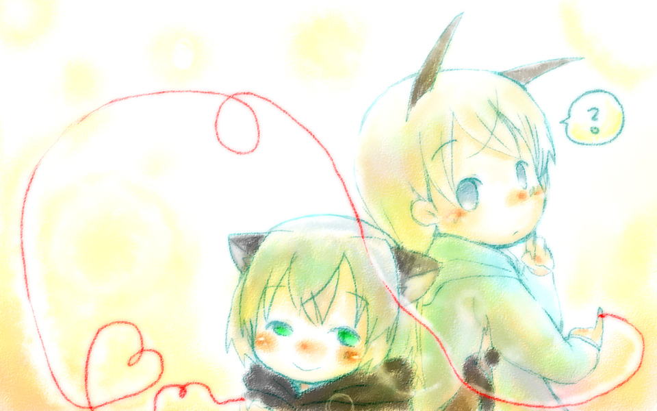 muro, eila ilmatar juutilainen, sanya v. litvyak, strike witches, world witches series, 00s, 2girls, animal ears, blue eyes, blush, eilanya, green eyes, multiple girls, short hair, string, string of fate
