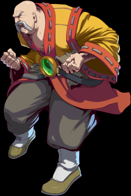 higashi, kevin lau, udon entertainment, higashi (kongai), kongai, looking away, official art, 1boy, angry, ankle boots, baggy pants, bald, belt, black background, boots, chinese clothes, clenched hand, clenched hands, facial hair, facial mark, forehead mark, full body, grey hair, leaning forward, long sleeves, male focus, martial arts, mustache, old, old man, open mouth, pants, profile, ribbon, robe, sandals, shoes, simple background, solo, standing, wide sleeves, yin yang