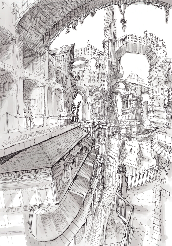 magu, maguon, tagme, bridge, city, greyscale, monochrome, scenery