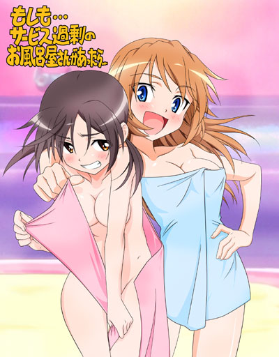 charlotte e. yeager, gertrud barkhorn, strike witches, world witches series, 00s, 2girls, blush, multiple girls