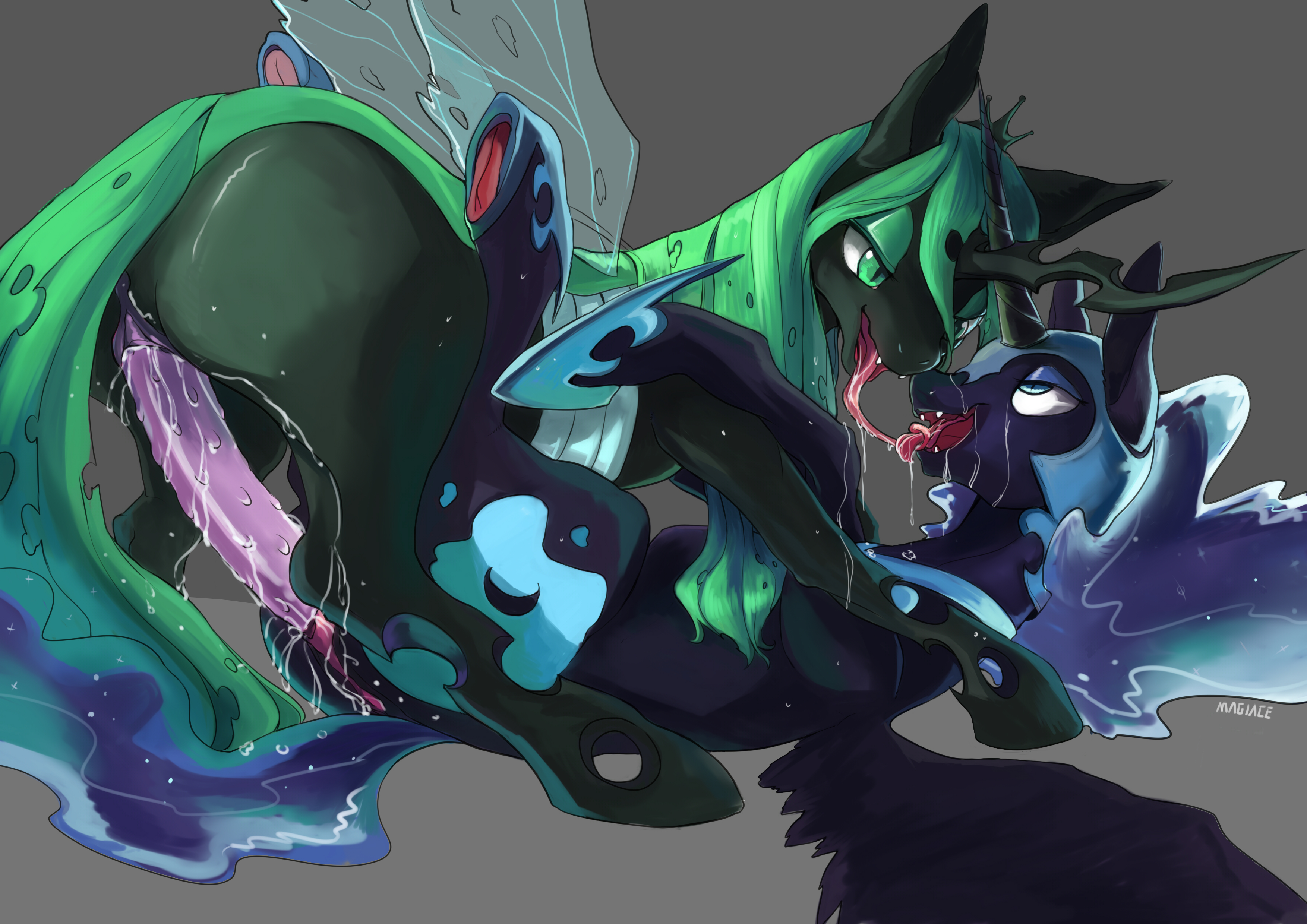 Rule34 – If it exists, there is porn of it / magiace, nightmare moon (mlp), queen chrysalis (mlp) / 221523