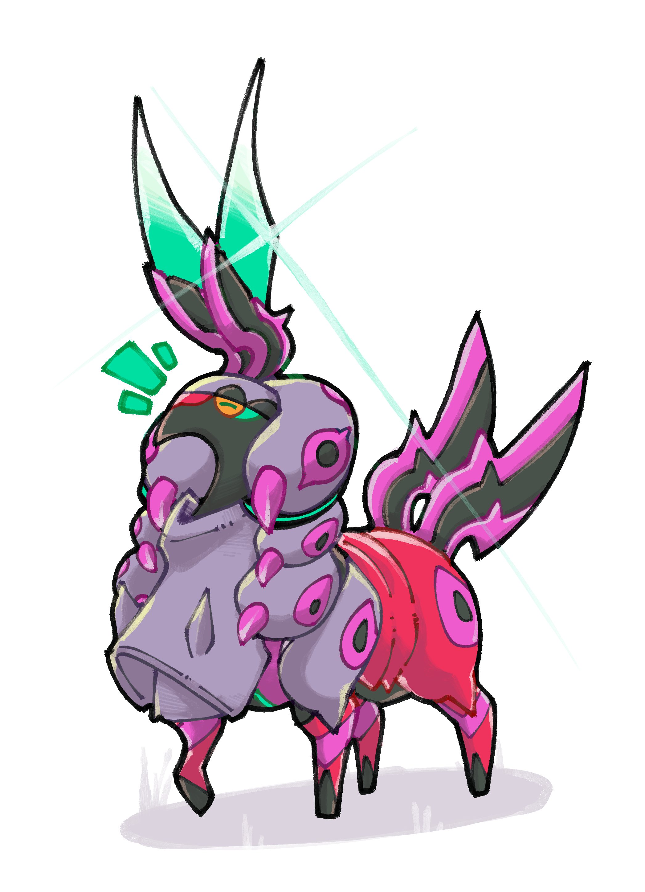 pr quote, mega scolipede, scolipede, nintendo, pokemon, absurdres, highres, antennae, armor, bug, centipede, closed eyes, colored sclera, colored skin, full body, gen 5 pokemon, horns, mega pokemon, multicolored skin, multiple tails, no humans, pokemon (creature), pokemon focus, red skin, solo, tail, two tails, yellow sclera