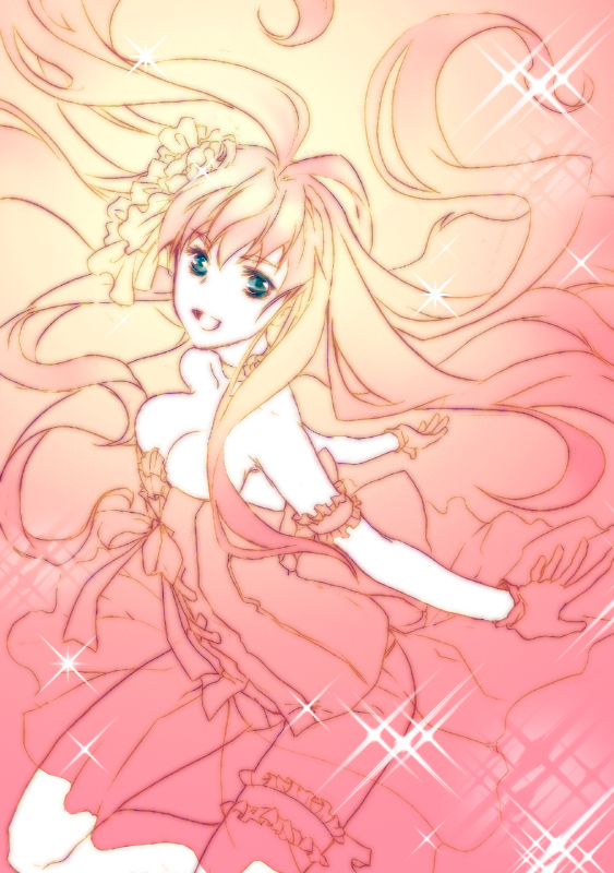 shima (6land), shima (artist), sheryl nome, macross, macross frontier, bad id, bad pixiv id, 00s, 1girl, breasts, cleavage, female focus, gloves, medium breasts, solo