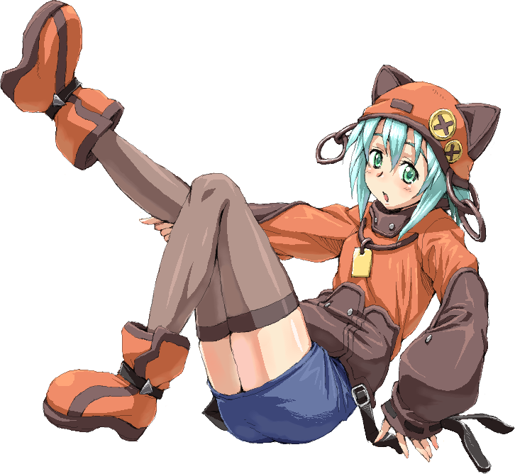nigou, kawai honoka, sora wo kakeru shoujo, 00s, 1girl, animal ears, aqua eyes, aqua hair, boots, buttons, cat ears, cat girl, chain, female focus, hat, skirt, solo, thighhighs