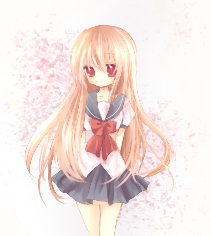 ou (swdp), daidouji mayura, matantei loki ragnarok, bad id, bad pixiv id, 00s, 1girl, female focus, long hair, pink hair, red eyes, school uniform, serafuku, solo