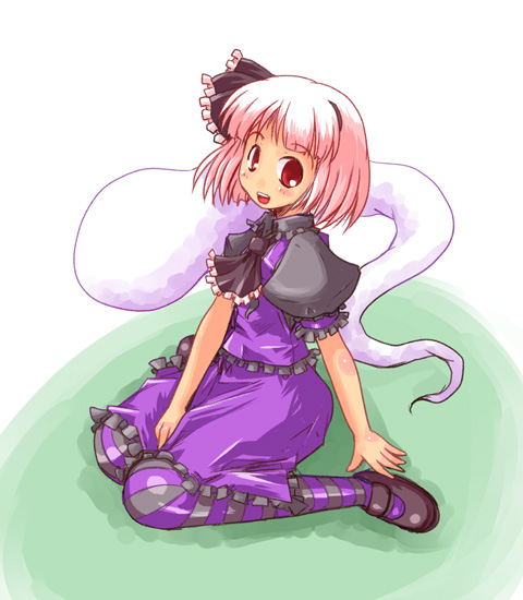 kanoe soushi, konpaku youmu, konpaku youmu (ghost), touhou, 1girl, alternate color, female focus, hitodama, pink hair, red eyes, short hair, solo