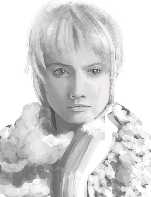 yukihiro, original, tagme, greyscale, monochrome, short hair, signature, sketch, solo