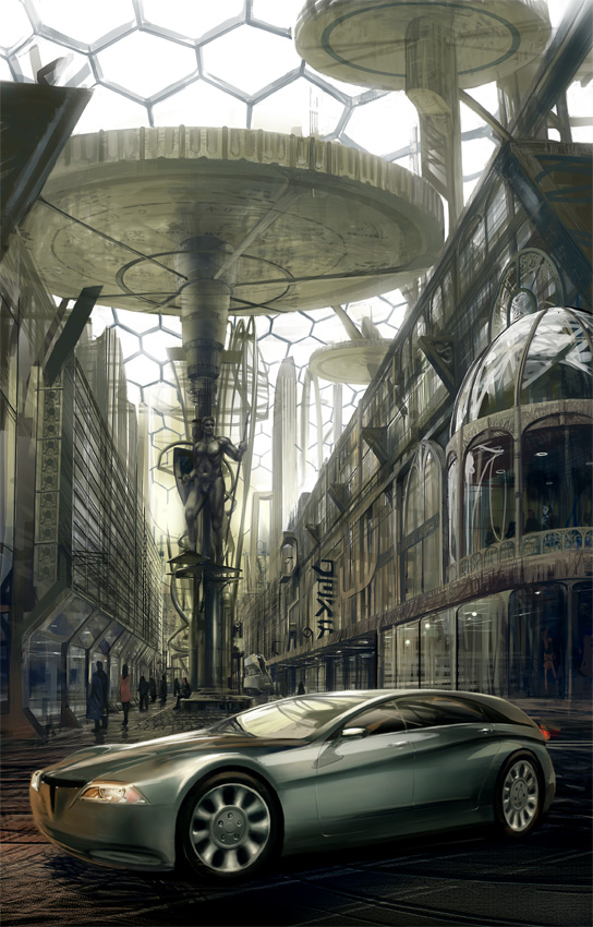 noba, original, car, city, motor vehicle, science fiction, statue, vehicle focus