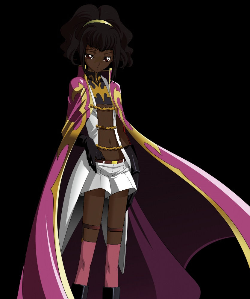 anya alstreim, code geass, tagme, third-party edit, 00s, cape, dark-skinned female, dark skin, solo