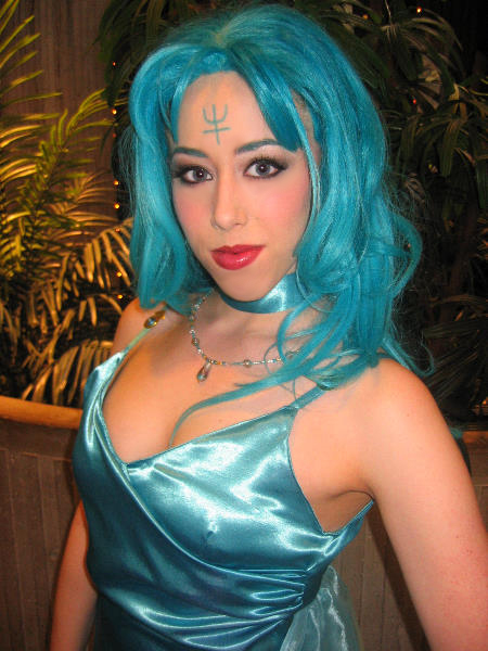 kaiou michiru, sailor neptune, bishoujo senshi sailor moon, photo (medium), blue hair, cosplay, curly hair, long hair